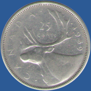 25 центов Канады 1959 года