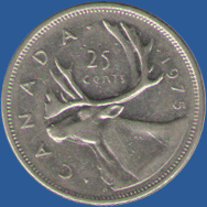 25 центов Канады 1975 года