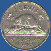 5 центов Канады 1963 года
