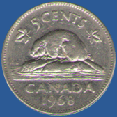 5 центов Канады 1968 года