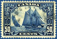 Шхуна Bluenose на почтовой марке Канады